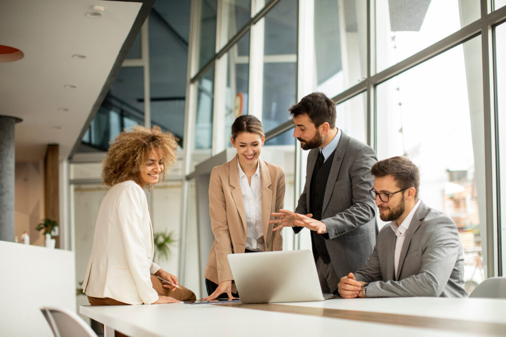 Group of multiethnic business people working together in the office